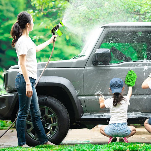 Upgrade Pup Jet Dog Wash, Outdoor Shampoo Hose Attachment with Soap Dispenser and Bath Brush for Pets.