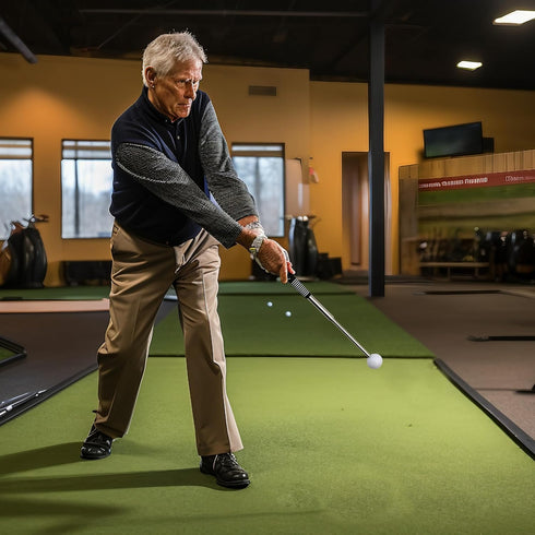 Golf Swing Training Aid Trainer Club, Right-Handed Flexible Device for Indoor Practice, Strength Tempo Chipping Hitting