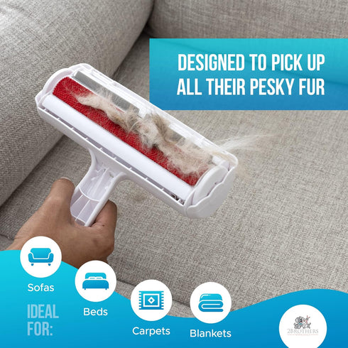 Couch Pet Hair Removal Tool and Roller - Easy-to-Clean, Reusable Dog Hair Remover for Couch, Car, Ideal for Cat Hair