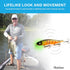 Snappr Natural Robotic Swimming Lure, Mega 117mm, Rechargeable LED Light for Bass, 4-6Ft Depth Jerkbait