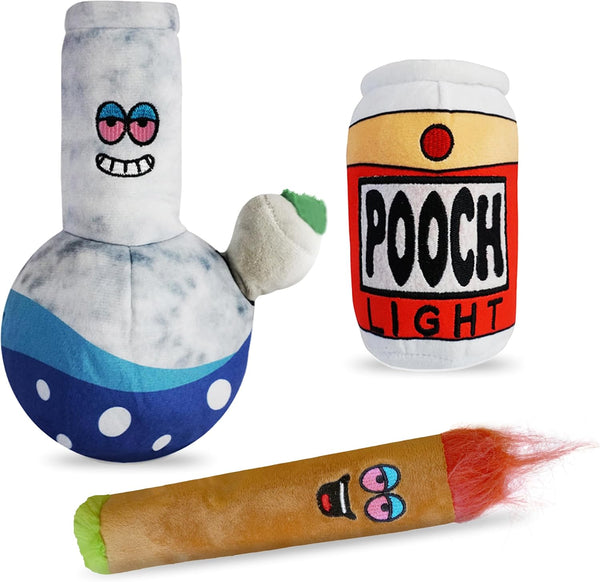 Baja Ponchos 3 Pack Friendly Vibes Dog Plush Chew Toys - Funny