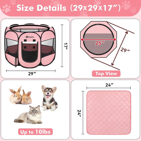 Dog Cat Playpen Indoor Outdoor for Puppy Pet Dogs Cat Recovery After Surgery, Dog Tent Crates Cage Indoor/Outdoor