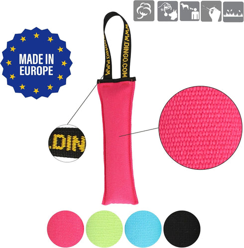Dingo Dog Tug Toy with Handle, Dog Bite Pillow for Tug of War, Colorful Cotton, Size L, Z30002