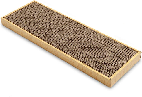 Furhaven Reversible Scratching Board w/ Catnip for Indoor Cats, Classic Corrugated Cat Scratcher Pad, Yellow