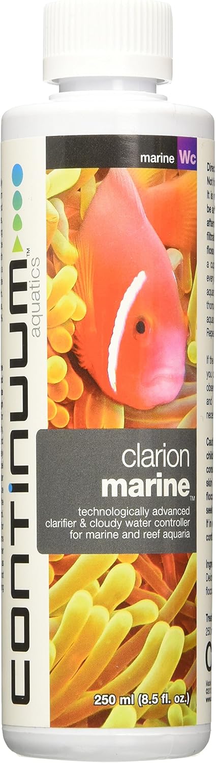 Continuum Aquatics Clarion Marine - Advanced Water Clarifier for Cloudy Marine Saltwater Aquariums, 250-ml