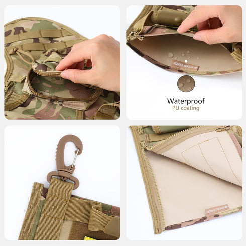 Tactical Christmas Stocking - MOLLE Webbing with Flag Patch, Zip Pocket, Gift for Veterans and Outdoorsy People