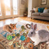 Chinchillas, Rabbit Toys for Bunny Boredom, Hanging Rodent Dental Toy with Papaya Stems Sweet Bamboo Hamsters, Guinea