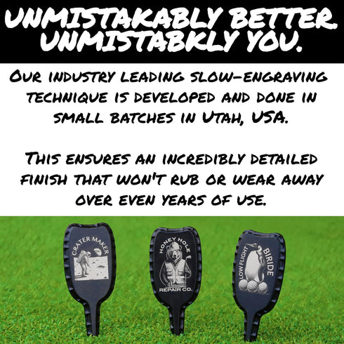 Tour Grade Metal Golf Divot Repair Tool - Hand Polished with Gear Hugger Rust Protector - Scratch Resistant - USA