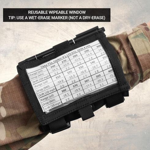 Tactical Armband Sleeve Storage Kit, QB Wrist Map Holder Arm Pouch, DOPE Card Holder for Shooting