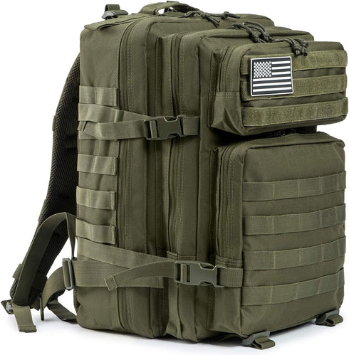 QT&QY 45L Military Tactical Backpack - Molle Army Assault Pack, 3 Day Bug Out Bag