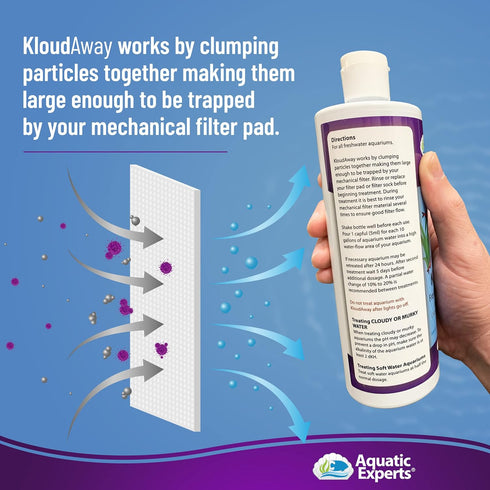 KloudAway Freshwater Aquarium Water Clarifier, Clears Cloudy Water for Fish Tank, Made in USA (250 mL)
