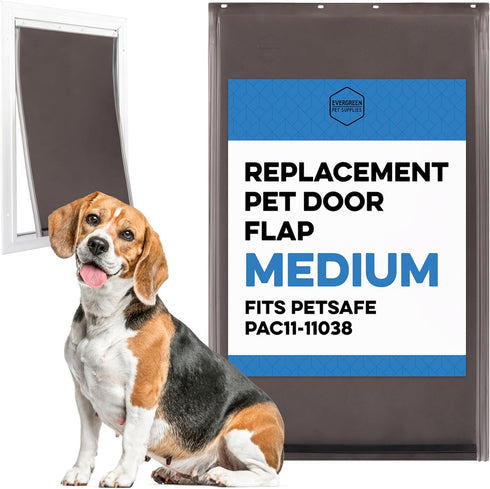 Evergreen Pet Supplies Medium Dog Door Flap Replacement for Sliding Glass Doors - 8 1/4" x 12 1/4" - Weather-Resistant
