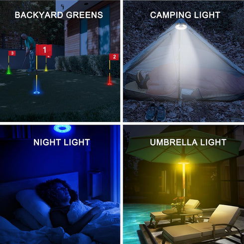 KINGTOP Rechargeable LED Golf Hole Light, Waterproof, Remote-Controlled, Perfect for Night Golf Practice and Outdoor