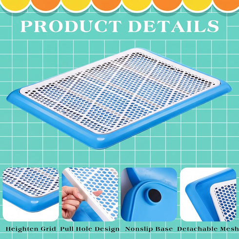 1 (25.6 18.9 Inch,Blue) Mifoci Pcs Dog Potty Tray Mesh Puppy Training Pad Holder Floor Protection Portable Pee Pad Pet