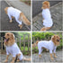 Lovelonglong Four Feet Dog Lightweight Pajamas, Pure Cotton Dog Jumpsuits T-Shirt for Large Medium Small Dogs (White S)
