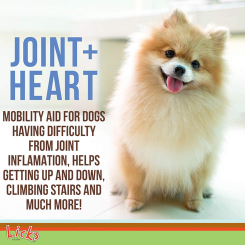 Licks Pill-Free Small Breed Dog Joint and Heart Supplement - Glucosamine & Omega 3 Fish Oil Gel Packets