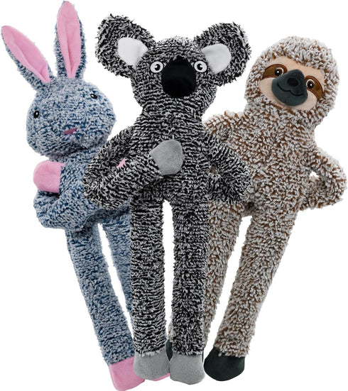 BUYPOW 3pack No Stuffing Dog Toys for Large Dogs, Plush Teething Toys to