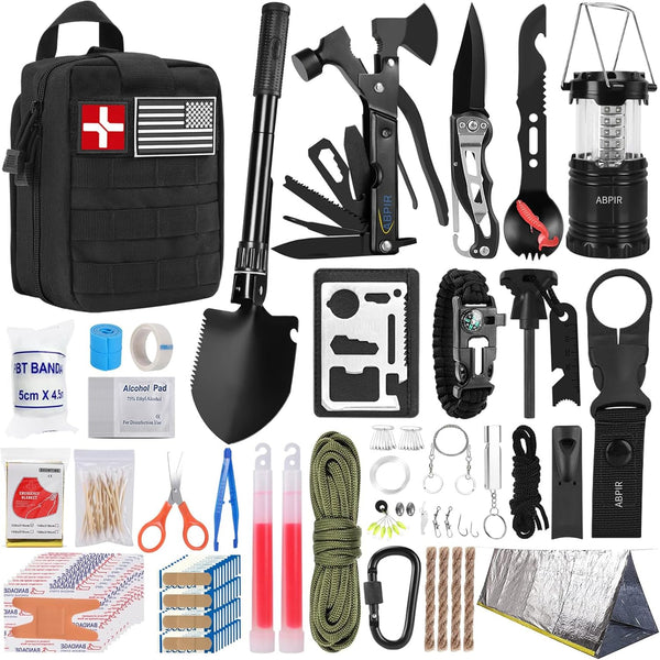 Abpir 171PCS Survival First Aid Kit with Survival Gear, First Aid Supplies, Emergency