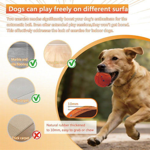 Loktoty IPX7 Smart Interactive Dog Toys Balls, Pelota Interactiva para Perros. Automatic Moving, Bouncing, E-TPU