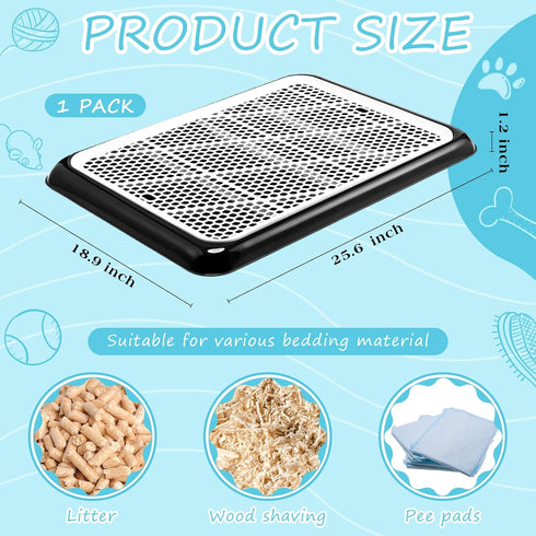 Puppy(Black,25.59 18.9 Inches,1 Mifoci Dog Pee Pad Holder Potty Tray Portable Dog Litter Box Toilet Training for Indoor