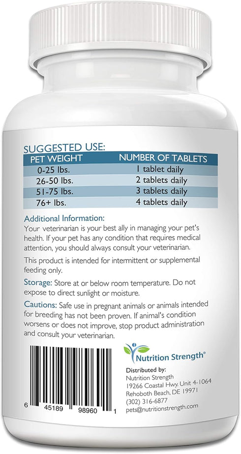 Taurine for Dogs, Supports Healthy Heart Function, with Coenzyme Q10 for Heart Failure Management - 120 Tablets
