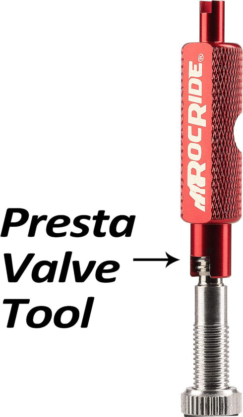 Tubeless Presta Valve Stem Kit for Bikes, Includes Presta Valve Stems, Cores, and Removal Tool