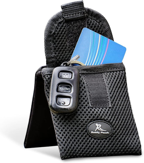 Running Buddy Mini Magnetic Belt Bag - 3.75 In x 4 In Black - Water-Resistant & Bounce-Free Waist Pouch