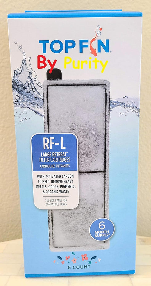 Top Fin Retreat Filter Large, RF-L (6 Count) for Fish Tanks