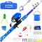Kids Fishing Pole, Portable Telescopic Fishing Rod and Reel Combo Kit with Tackle Box, Best for Youth
