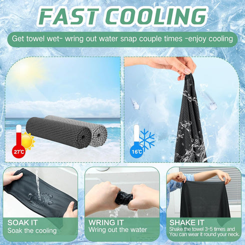 80 32 12 Inch BBTO Pcs x Microfiber Ice Towel, Cooling Cold Towel for Neck and Face Breathable Chilly for Yoga, Sport