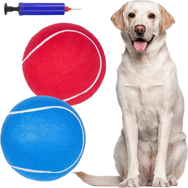 EXPAWLORER Dog Toy Ball (9.5’’ Giant Tennis Balls) for Dogs, Interactive Large Floating Toy