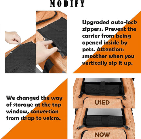 Portable Soft-Shell Dog Carry Bag for Puppy - Foldable Travel Cage for 0-15 lbs Pomeranian & Yorkie