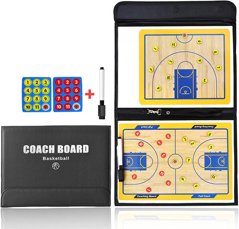 Pure Vie Portable Basketball Coaching Board Basketball Coaches Tactical Clipboard Strategy Blackboard with Player Markers, Erase, Pen - Basketball Gift Sporting Goods Training Assistant Equipment KIt