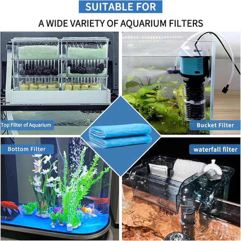 Aquarium Filter Sponge - Fish Tank Pond Filter Media for Freshwater and Saltwater Aquariums, Reusable Material (0.78"