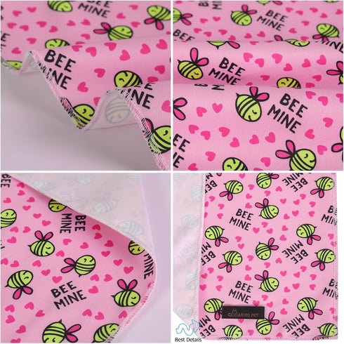 ARING PET Bee Dog Bandanas, Spring Yellow Pink Bees Pet Bandana Scarf Triangle Bibs for Puppy Small Medium Large Boy