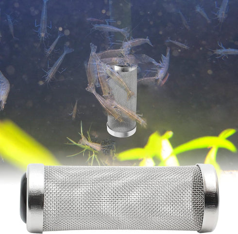 Stainless Steel Aquarium Filter Intake Cover, 12mm Metal Fish Tank Strainer, Mesh Tube Filter Net for Aquarium Inlet