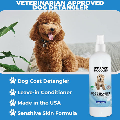 We Love Doodles Dog Detangler Spray - Leave-in Conditioner for Dogs, Dematting Spray, Tangle Remover - Made in The USA,