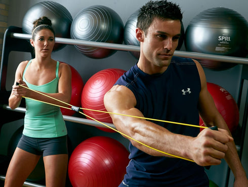 SPRI Ultra Toner Figure 8 Resistance Band with Padded Handles for Exercise & Fitness Training