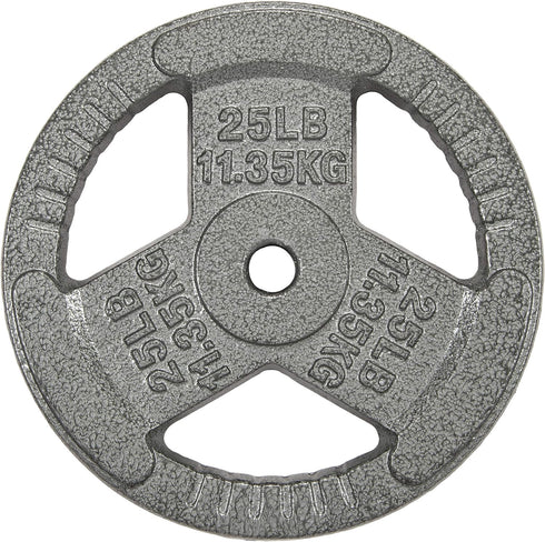 HulkFit Cast Iron Weight Plate 1 inch & 2 inch with Multi-Grip Handles, Enamel Coated for Barbells - Grey