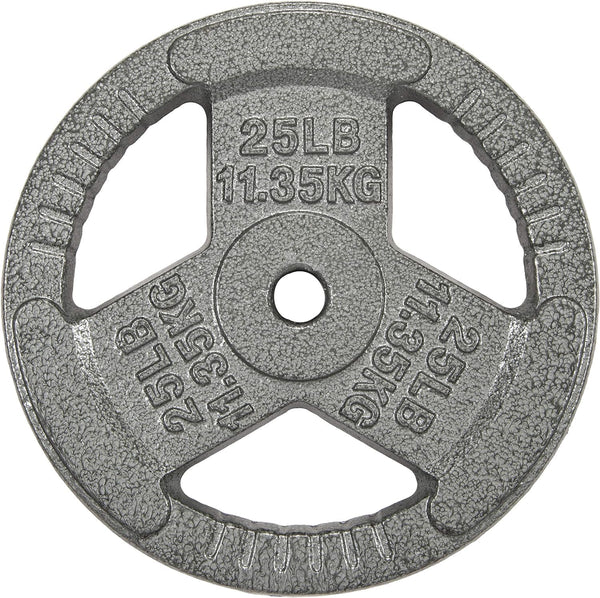 HulkFit Cast Iron Weight Plate 1 inch & 2 inch with Multi-Grip Handles, Enamel Coated for Barbells - Grey