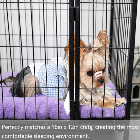 Extra Small Dog Bed for Crates, Super Soft Plush Indoor Pet Bed for Dogs, Puppies, Cats, and Rabbits, Purple