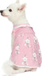 Blueberry Pet Wonderland Floral Sleeveless Dog Dress, Pink Stripe with Peter Pan Collar, Back Length 12", Pack of 1