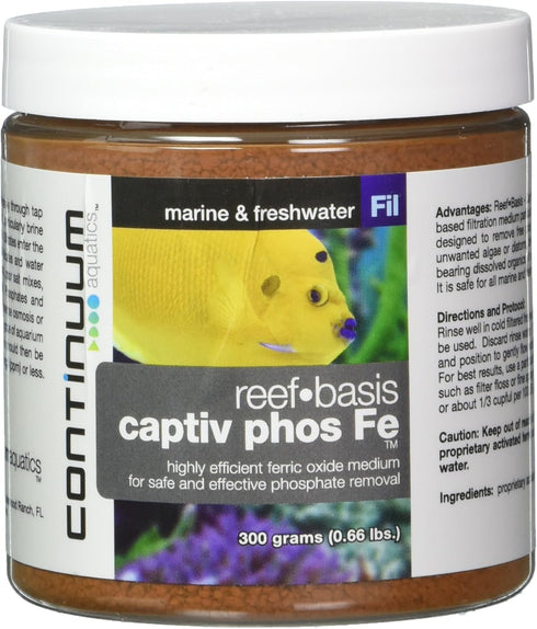 Continuum Aquatics 300-g Reef-Basis Captiv Phos Fe - Ferric Oxide Filtration Media for Phosphate Removal