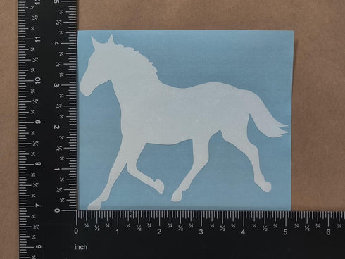 Horse Decal Pack: Large 5" Heartbeat, Galloping, Horseshoe, Detailed Horse Head (White)