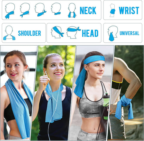 10 Pack MENOLY Cooling Towels, Cooling Towels for Neck and Face, Sweat Microfiber Towel Soft Breathable Towel for Gym