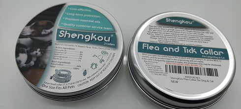 Flea and Tick Collar for Dogs and Cats - Natural Prevention and Control, Waterproof, Free Comb, 2-Pack (13.8 in & 27.5
