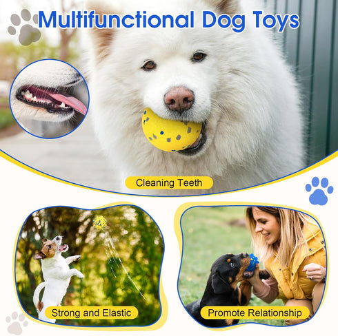 ZESTEFY 4PCS Dog Balls for Aggressive Chewers, Etpu Dog Toy Ball, Tennis Balls for Dogs Aggressive Chewers