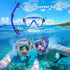 Snorkel Set for Adults, Anti-Leak and Anti-Fog Tempered Glass Lens Swim Mask with Dry Top Snorkel Kit