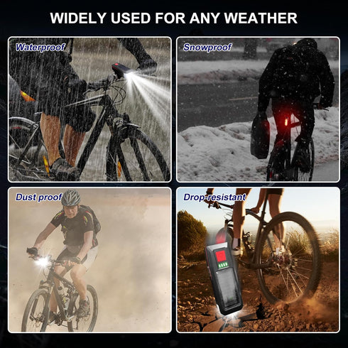 USB Rechargeable Bicycle Light Set, Bicycle Accessories, Bicycle Lock, Water Cup Seat, Bag, and Bell