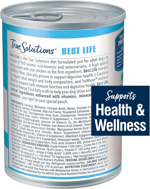 Blue Buffalo True Solutions Best Life Wet Dog Food for Medium Adult Dogs - Supports Immune Function & Digestive Health